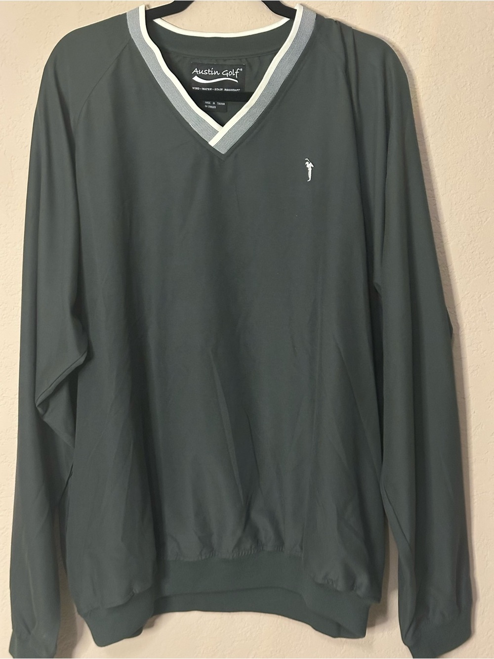 Men's Dark Green V-Neck Pullover Golf Jacket XL
